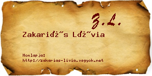 Zakariás Lívia névjegykártya